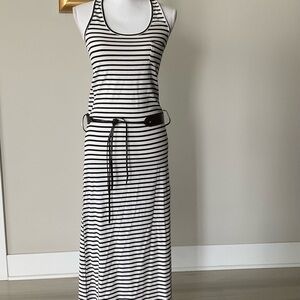 Striped race back maxi dress
